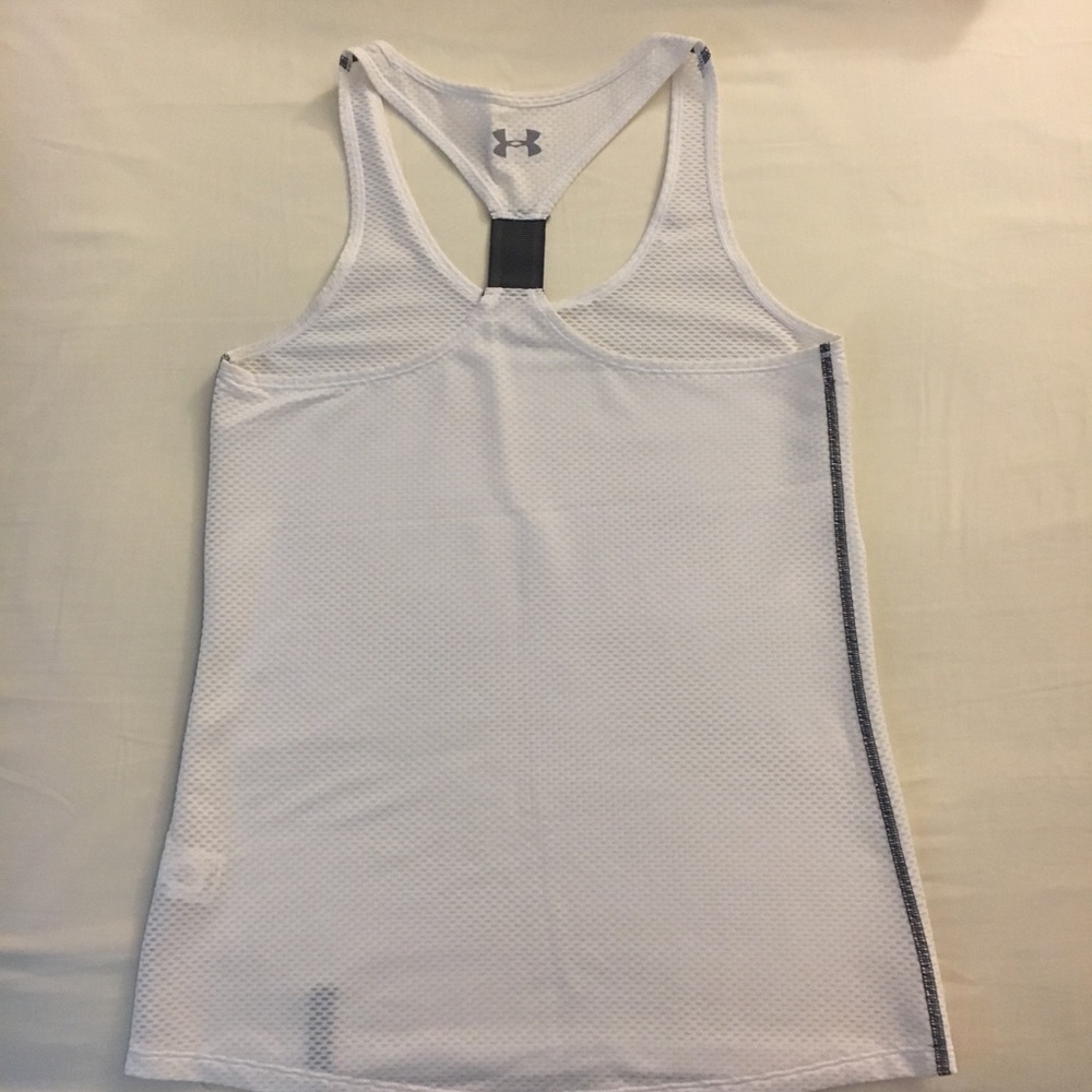 Under Armour White Mesh Heat Gear Racerback Tank